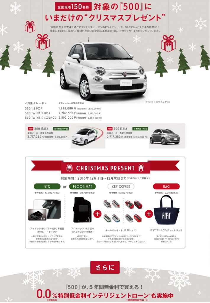 FIAT　ｸﾘｽﾏｽﾌﾟﾚｾﾞﾝﾄ