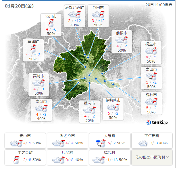 群馬県天気予報